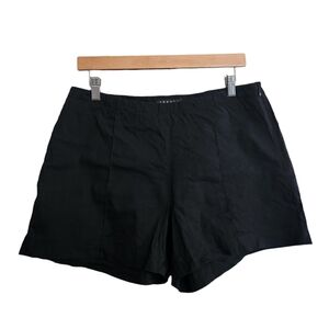 Theory Women's Size 10 Linen Blend Boho Festival Black Shorts